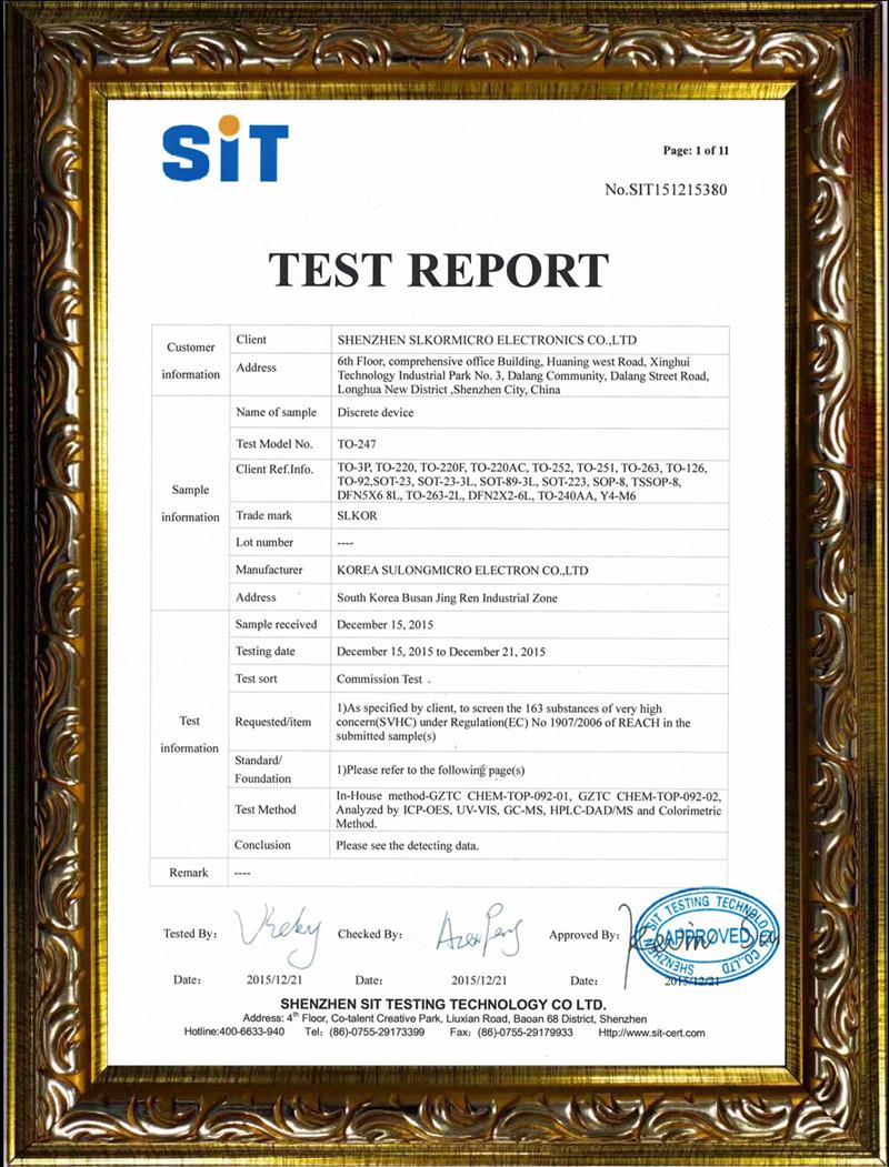 SIT Certificate of Slkor