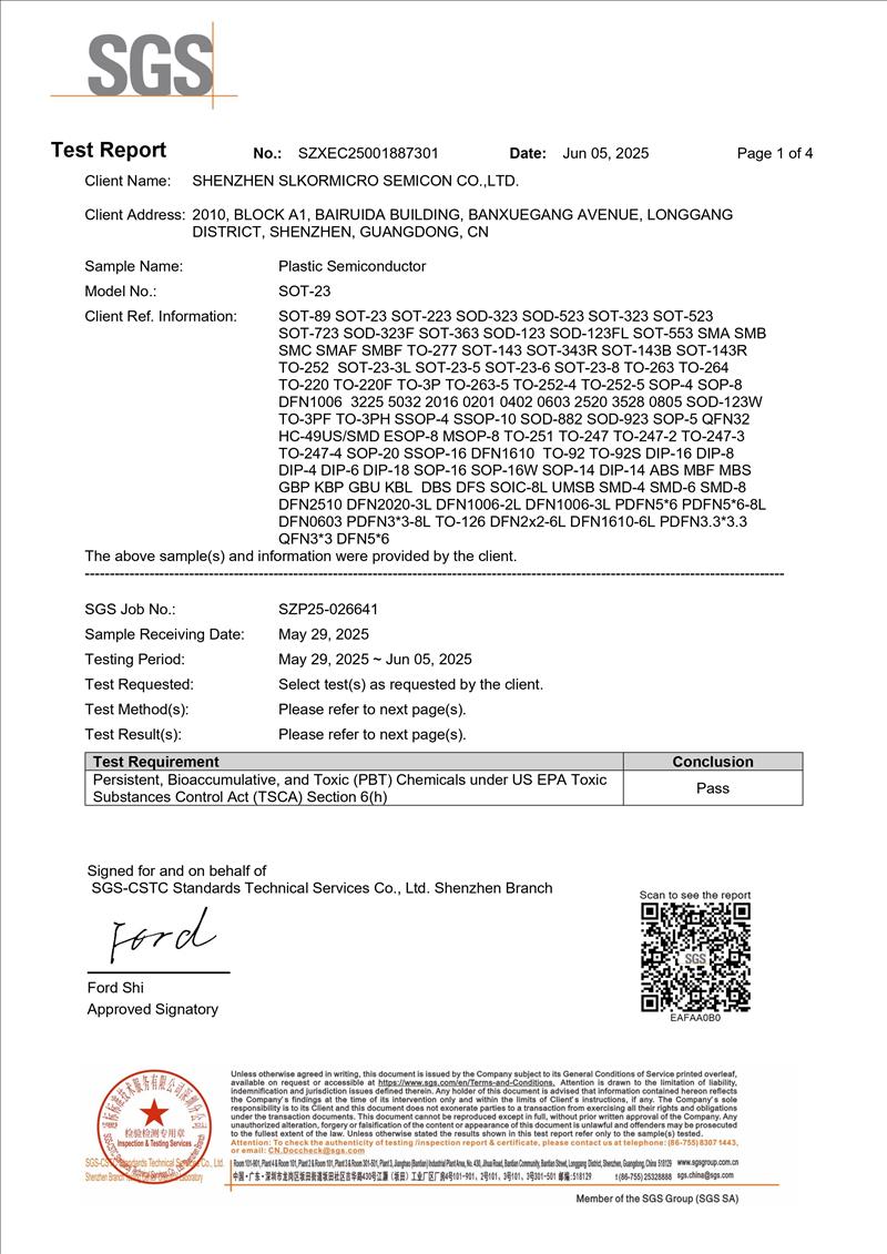 TSCA Report of Slkor